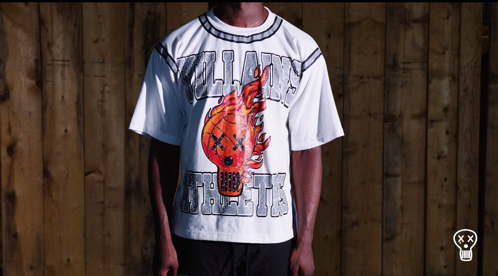 WHITE ATHLETICS JERSEY TEE