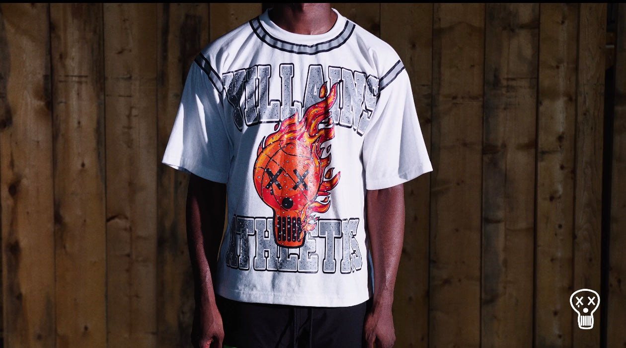WHITE ATHLETICS JERSEY TEE